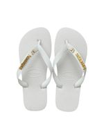 Havaianas Top Branca + Escrita Dourada + Borboleta Branca 