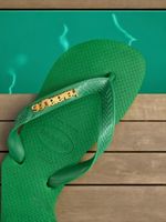 Havaianas Top Verde + Escrita Dourada