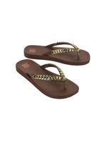 Chinelo Zaxy Hype com corrente Café