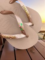 Havaianas Top Rose Gold + Escrita Dourada + Coco + Coqueiro