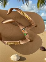 Havaianas Top Rose Gold + Escrita Dourada + Tucano + Coqueiro
