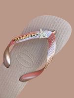 Havaianas Top Rose Gold + Escrita Dourada + Estrela do Mar