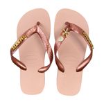 Havaianas Top Rosa Ballet + Escrita Dourada + Concha + Estrela