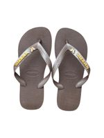 Havaianas Top Cafe + Escrita Dourada + Borboleta Branca 