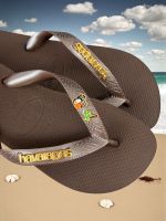 Havaianas Top Cafe + Escrita Dourada + Tucano + Coqueiro