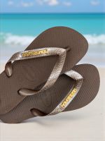Havaianas Top Café + Escrita Dourada
