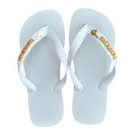 Havaianas Top Branco + Escrita Dourada + Raquete Beach Tenis