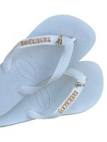 Havaianas Top Branco + Escrita Dourada + Nsa Sra Aparecida