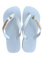 Havaianas Top Branco + Escrita Dourada + Nsa Sra Aparecida