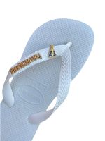 Havaianas Top Branco + Escrita Dourada + Nsa Sra Aparecida
