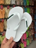 Havaianas Top Branco + Escrita Verde Escura