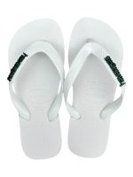 Havaianas Top Branco + Escrita Verde Escura