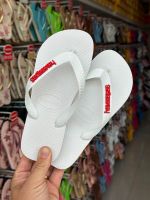 Havaianas Top Branco + Escrita Vermelha