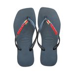 Havaianas Square Preto + Escrita Vermelha + Cereja 