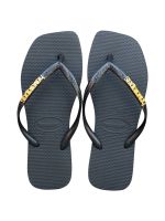 Havaianas Square Preto + Escrita Dourada 