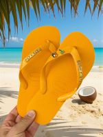 Havaianas Top Amarela + Escrita Dourada + Tucano + Coqueiro