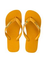 Havaianas Top Amarela + Escrita Dourada + Tucano + Coqueiro