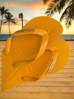 Havaianas Top Amarelo + Escrita Dourada