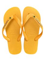 Havaianas Top Amarelo + Escrita Dourada + Girassol