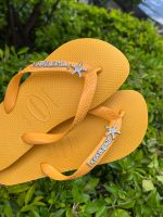 Havaianas Top Amarelo + Escrita Prata + Estrela do Mar