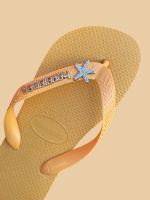 Havaianas Top Amarelo + Escrita Dourada + Estrela do Mar