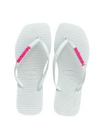 Havaianas Square Branco + Escrita Rosa Neon