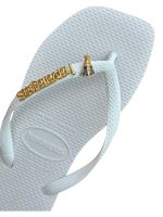 Havaianas Square Branca + Escrita Dourada + Nsa Sra Aparecida 