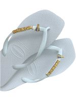 Havaianas Square Branca + Escrita Dourada + Nsa Sra Aparecida 