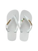 Havaianas Top Branco + Escrita Dourada + Coco + Coqueiro 