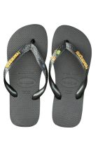 Havaianas Top Preto + Escrita Dourada + Tucano + Coqueiro