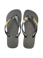 Havaianas Top Preto + Escrita Dourada + Concha + Estrela