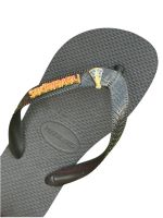 Havaianas Top Preto + Escrita Dourada + Nsa Sra Aparecida