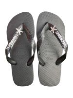 Havaianas Top Preta + Escrita Prata + Estrela do Mar