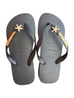 Havaianas Top Preta + Escrita Dourada + Estrela do Mar