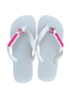 Havaianas Top Branca + Escrita Rosa + Stitch Rosa