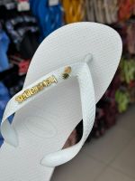 Havaianas Top Branca + Escrita Dourada+ Abacaxi