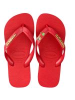 Havaianas Top Vermelha + Escrita Dourada + Tucano + Coqueiro