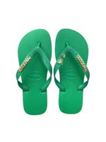 Havaianas Top Verde + Escrita Dourada + Coco + Coqueiro