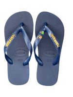 Havaianas Top Marinho + Escrita Dourada + Tucano + Coqueiro