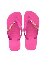Havaianas Top Rosa Flux + Escrita Dourada + Borboleta Branca 