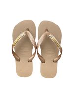 Havaianas Top Rose Gold + Escrita Dourada + Borboleta Branca 