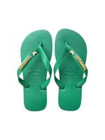 Havaianas Top Verde + Escrita Dourada + Borboleta Branca 