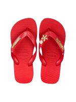 Havaianas Top Vermelho + Escrita Dourada + Concha + Estrela