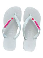 Havaianas Top Branca + Escrita Rosa + Coração Rosa