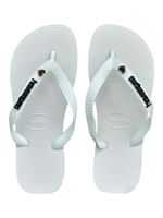 Havaianas Top Branca + Escrita Preta + Coração Preto
