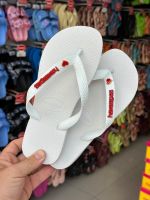 Havaianas Top Branca + Escrita Vermelha + Coração Vermelho