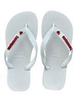 Havaianas Top Branca + Escrita Vermelha + Coração Vermelho