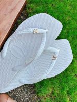 Havaianas Square Branca + Borboleta Branca/Ouro 