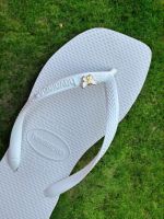 Havaianas Square Branca + Borboleta Branca/Ouro 