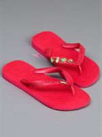 Havaianas Top Vermelho + Pins Tucano, Coqueiro, Abacaxi, Coco, Brasil